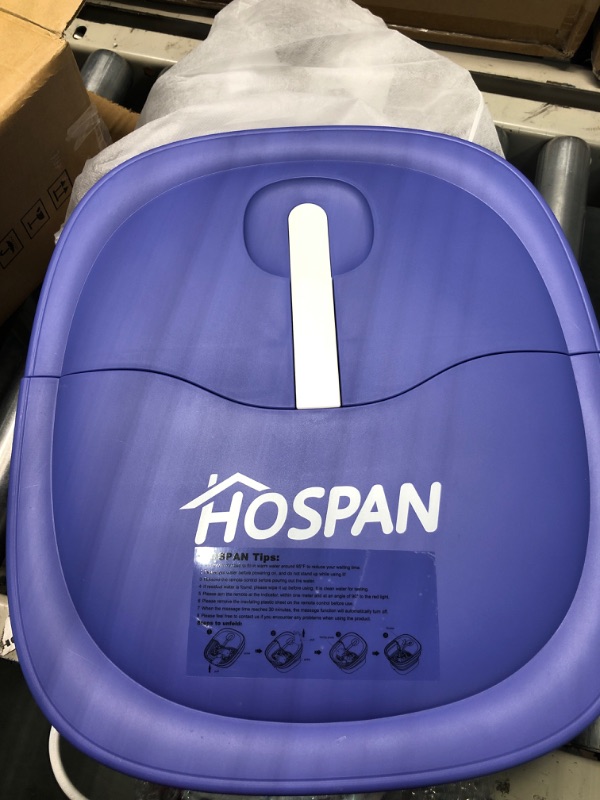 Photo 3 of HOSPAN (2022.8 Upgrade Collapsible Foot Spa Electric Rotary Massage, Foot Bath with Heat, Bubble, Remote, and 24 Motorized Shiatsu Massage Balls. Pedicure Foot Spa for Feet Stress Relief - FS02A Blue