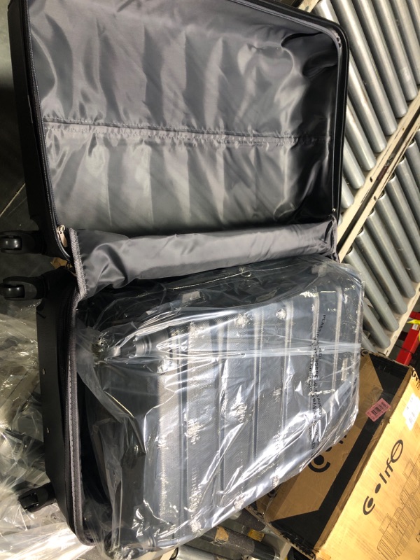 Photo 4 of Coolife Luggage 3 Piece Set Suitcase Spinner Hardshell Lightweight TSA Lock 4 Piece Set Black
