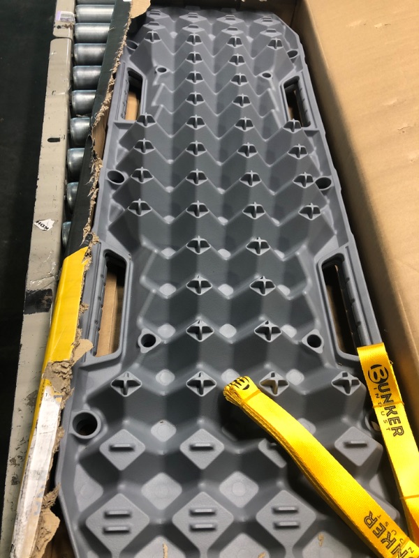 Photo 1 of BUNKER INDUST Off Road Traction Boards, Pair Recovery Tracks Traction Mat for 4x4 Truck Jeep Mud, Snow, Sand Ramp-Grey Emergency Tire Traction Pads