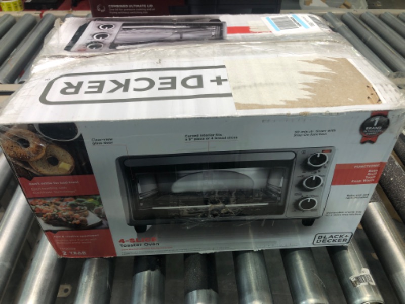 Photo 2 of Black & Decker™ 4-Slice Toaster Oven fits 9" Pizza, Grey