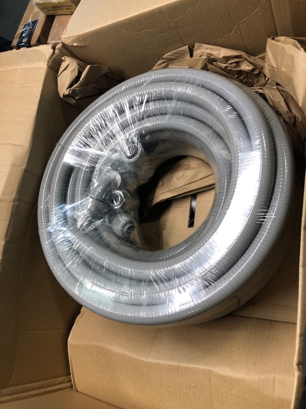 Photo 2 of 1inch 100ft Electrical Conduit Kit,with 5 Straight and 3 Angle Fittings Included,Flexible Non Metallic Liquid Tight Electrical Conduit(1" Dia, 100 Feet) 1IN,100FT
