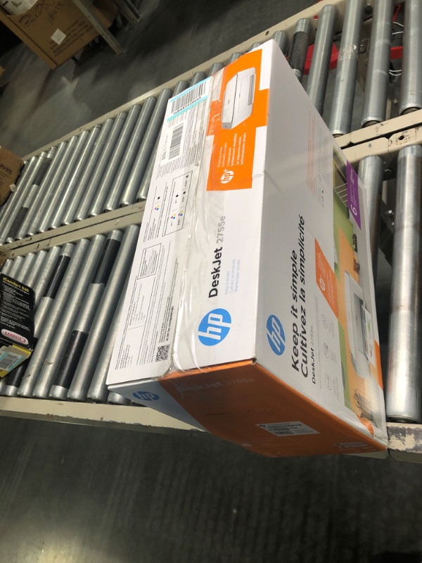 Photo 1 of HP DeskJet 2755e Wireless Color All-in-One Printer with bonus 6 months Instant Ink (26K67A), white