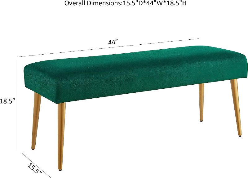 Photo 1 of 
Ball & Cast Upholstered Bench, 44" W, Emerlad