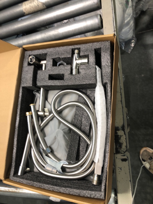 Photo 1 of G-Promise All Metal 10 Inch Rainfall Shower Head with Handheld Spray Combo| 3 Settings Diverter|Adjustable Extension Arm with Lock Joints |71 Inches Stainless Steel Hose (brushed nickel) 10 Inches Brushed Nickel