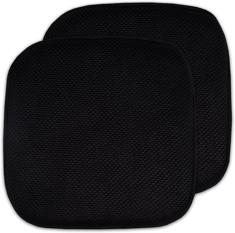 Photo 1 of  Collection 2 Pack Memory Foam Honeycomb Nonslip Back 16" x 16" Chair/Seat Cushion Pad, Black