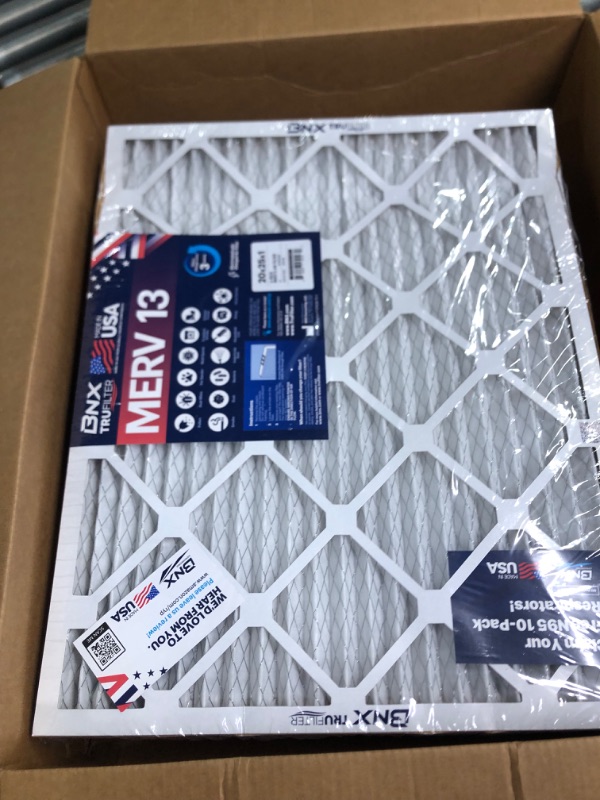 Photo 2 of BNX TruFilter 20x25x1 MERV 13 (6-Pack) AC Furnace Air Filter - MADE IN USA - Electrostatic Pleated Air Conditioner HVAC AC Furnace Filters - Removes Pollen, Mold, Bacteria, Smoke 20x25x1 6-Pack