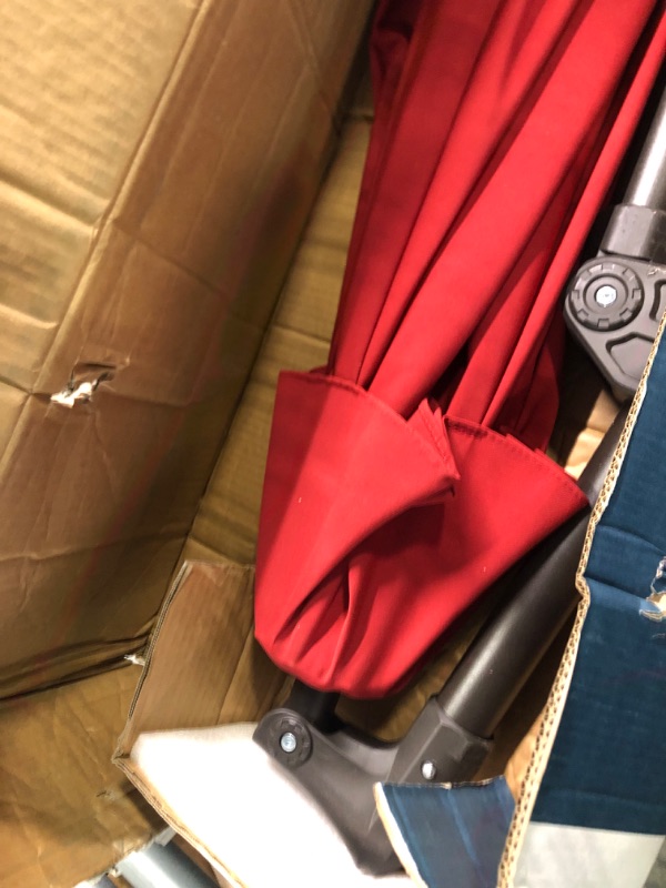 Photo 1 of BLUU 10 FT Patio Offset Umbrella Outdoor Cantilever Umbrella Hanging Umbrellas, Fade Resistant Crank & Cross Base (Burgundy, 10 FT WITH 600D COVER) Burgundy 10 FT WITH 600D COVER