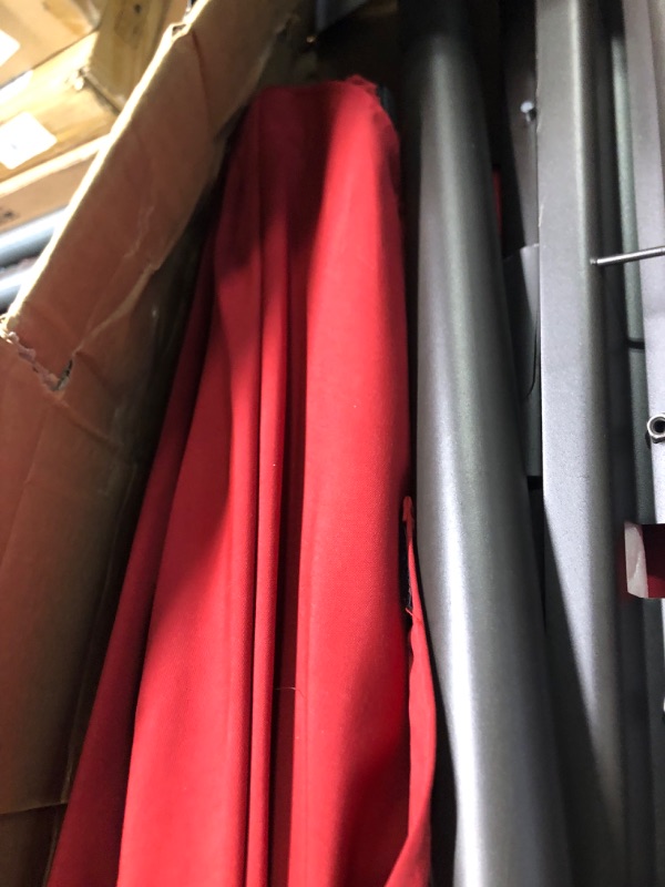Photo 1 of BLUU 10 FT Patio Offset Umbrella Outdoor Cantilever Umbrella Hanging Umbrellas, Fade Resistant Crank & Cross Base (Burgundy, 10 FT WITH 600D COVER) Burgundy 10 FT WITH 600D COVER