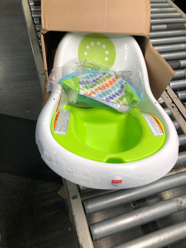 Photo 1 of Fisher-Price Baby Bath Tub, 4-in-1 Newborn to Toddler Tub with Infant Seat Bath Toys and Sling ‘n Seat Tub, Green Green - Frustration Free Package
