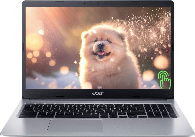 Photo 1 of acer Chromebook 315 Laptop for College Students, School, 15.6 Inch FHD Touchscreen, Intel Celeron N4020, 4GB DDR4 RAM, 64GB eMMC, Chrome OS, LED Backlit Touch Display, Webcam, Silver, PCM