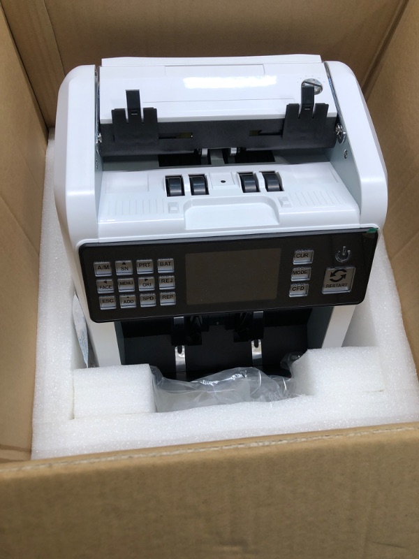 Photo 2 of Money Counter Multi-Currency Detecting Add to Bill Counting Machine Bank Supermarket Use USD EUR GBP Mixed Value Counting Function Mixed Bill Counter Add and Batch Modes