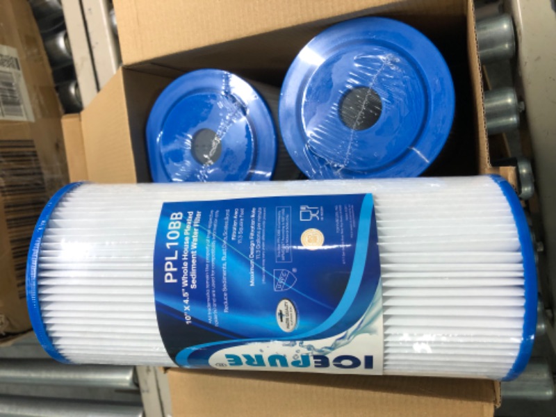 Photo 2 of 10" x 4.5" Whole House Pleated Sediment Water Filter Replacement for GE FXHSC, Culligan R50-BBSA, Pentek R50-BB, DuPont WFHDC3001, W50PEHD, GXWH40L, GXWH35F, for Well Water, Pack of 4 4 Count (Pack of 1)