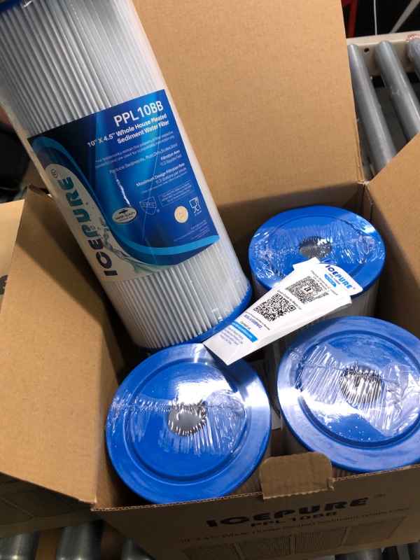 Photo 2 of 10" x 4.5" Whole House Pleated Sediment Water Filter Replacement for GE FXHSC, Culligan R50-BBSA, Pentek R50-BB, DuPont WFHDC3001, W50PEHD, GXWH40L, GXWH35F, for Well Water, Pack of 4 4 Count (Pack of 1)