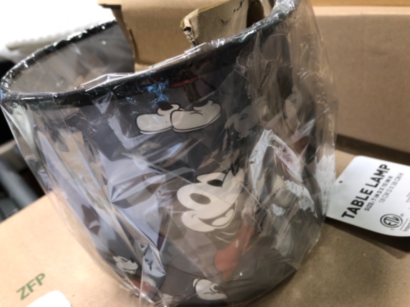 Photo 1 of Disney Mickey Mouse 90th Anniversary Stick Table Kids Lamp With Pull Chain, Themed Printed Decorative Shade
