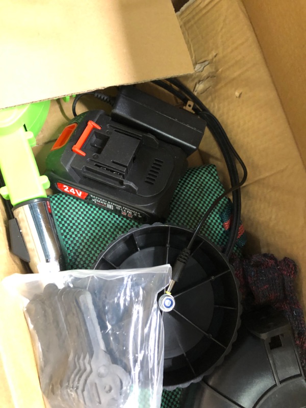 Photo 1 of Weed Wacker Cordless Electric Weed Eater Battery Powered 21V, Lightweight Grass Trimmer/Lawn Edger/Brush Cutter, 2X 2Ah Battery Operated Weed Whacker, No String Weed Trimmer Weedeater for Garden Yard Weed Trimmer Green