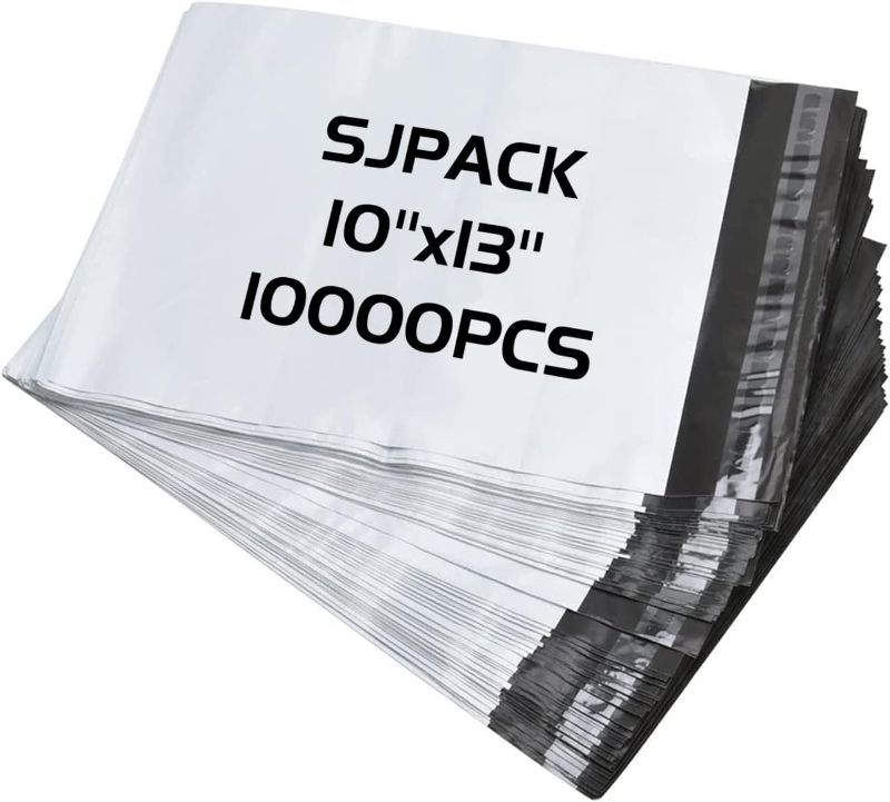 Photo 1 of ***ONLY HAS 1000 PIECES*** SJPACK 10x13-inch 1000 Bags 2.5 Mil Poly Mailers Envelopes Bags With Self-sealing Strip White Bags