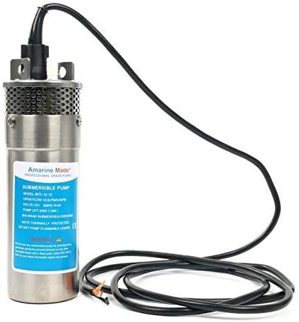 Photo 1 of Amarine Made 12V DC Submersible Deep Well Water Pump 3.2GPM 4" 10A/ Alternative Energy Solar Battery Powered with Stainless Steel Shell-Max Lift 230 Ft, Max Submersion 100 F