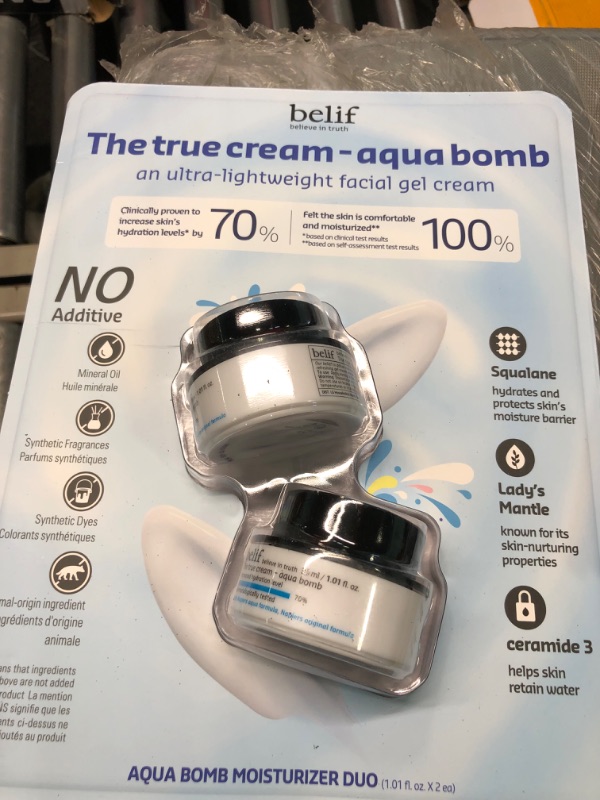 Photo 2 of belif The True Cream Aqua Bomb | Lightweight Face Moisturizer for All Skin Types | /w Squalene, Ceramide & Apothecary Herbs | Fast Absorbing Facial Cream Improves Moisture Barrier 3.38 Fl Oz (Pack of 1)