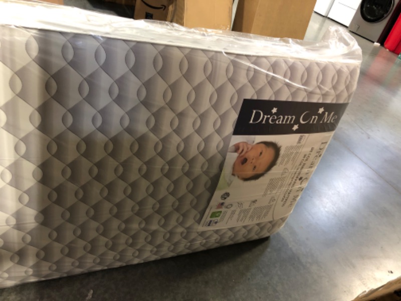 Photo 2 of Dream On Me Twilight 5” 88 Coil Innerspring Crib and Toddler Mattress, Grey Waterproof Vinyl Cover, Greenguard Gold & JPMA Certified, 10 Years Manufacture Warranty, Made in U.S.A, Removable Cover