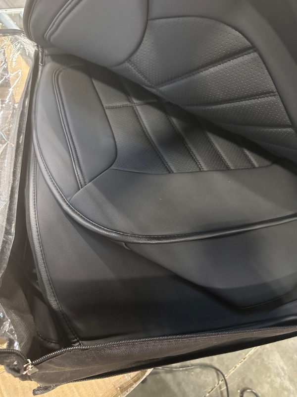 Photo 3 of Truckiipa Dodge Ram Seat Covers Full Set, Full Coverage Luxury Car Seat Covers Waterproof Leather Protector Pickup Truck Accessories, Custom Fit for 2002-2023 Ram 1500 2500 3500 Crew Mega Cab Full Set/Black C:Flat Front+Short Middle Rear