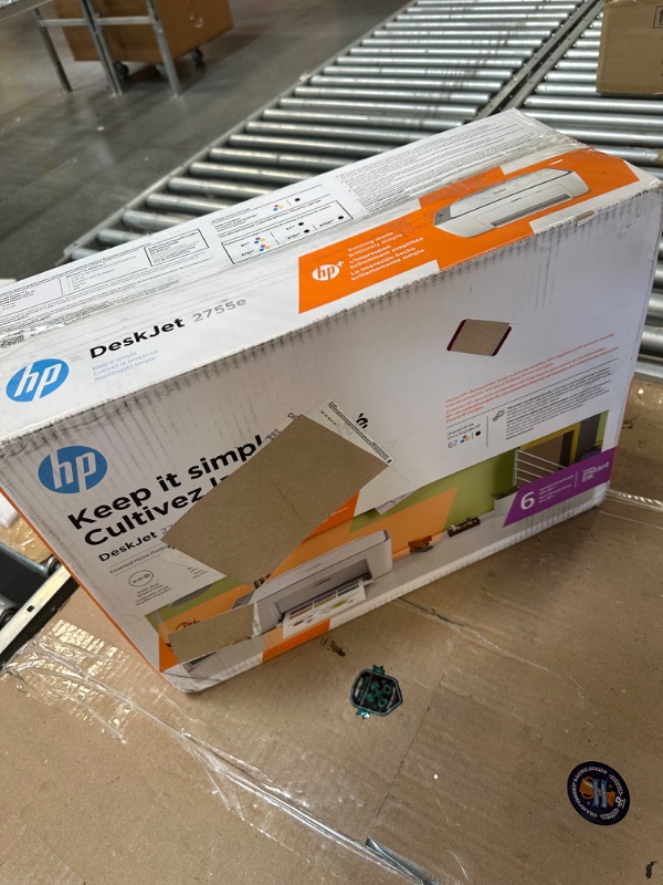 Photo 2 of HP DeskJet 2755e Wireless Color All-in-One Printer with bonus 6 months Instant Ink (26K67A), white