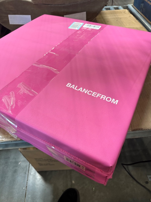 Photo 2 of BalanceFrom 2" Thick Tri-Fold Folding Exercise Mat with Carrying Handles for MMA, Gymnastics and Home Gym Protective Flooring Pink2