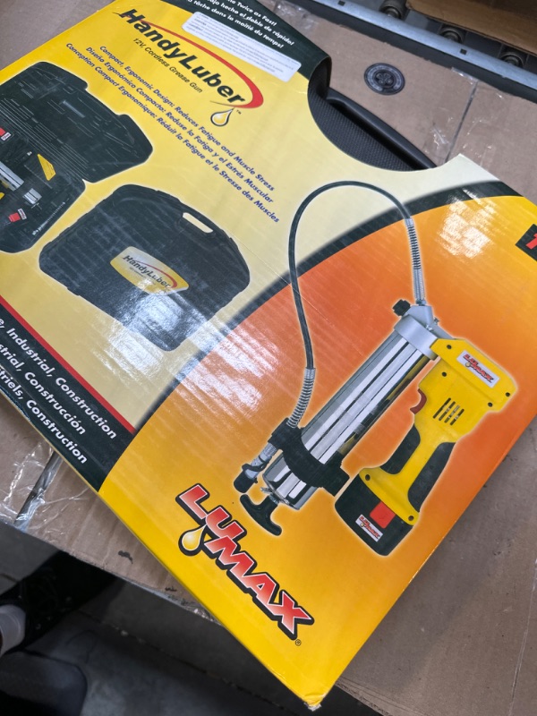 Photo 2 of Lumax LX-1175 Handyluber 12V Cordless Grease Gun with Single Battery, 7000 Psi , Yellow