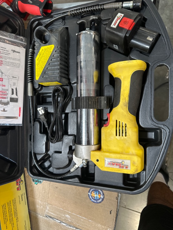 Photo 3 of Lumax LX-1175 Handyluber 12V Cordless Grease Gun with Single Battery, 7000 Psi , Yellow