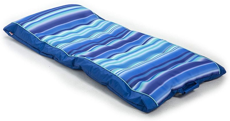 Photo 1 of Big Joe Kona No Inflation Needed Pool Lounger with Headrest, Blurred Blue Double Sided Mesh, 5.5ft Big Blurred Blue Kona