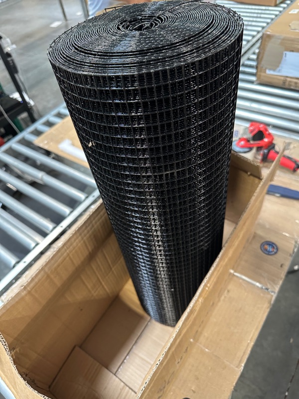 Photo 1 of 48'' x 50' 1.5inch Hardware Cloth 16 Gauge Black Vinyl Coated Welded Fence Mesh for Home and Garden Fence and Home Improvement Project