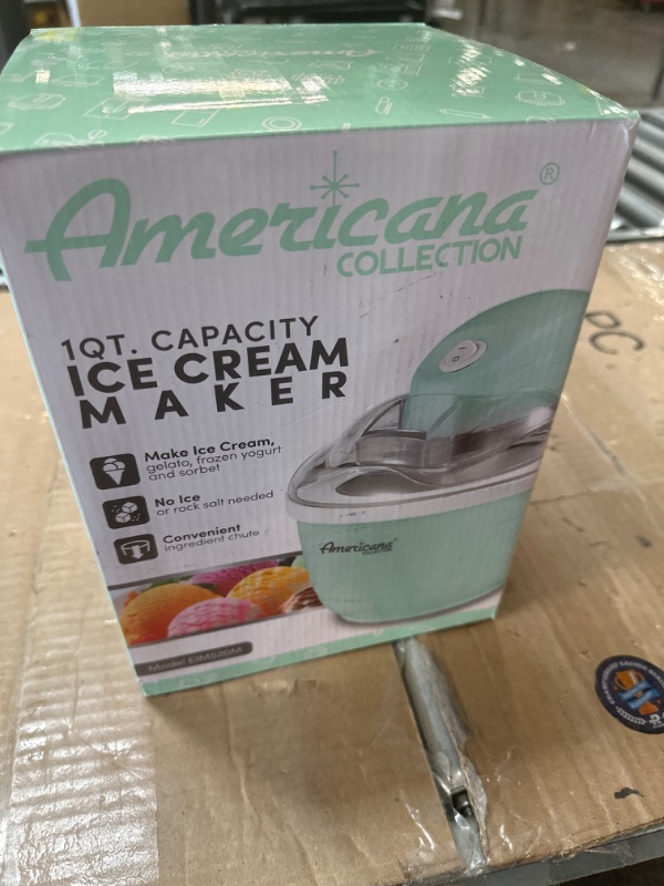 Photo 2 of Americana Collection Elite EIM520M 1 Quart Automatic Easy Homemade Electric Ice Cream Maker, Frozen Yogurt, Sorbet, Gelato Treat, with Recipes, Mint