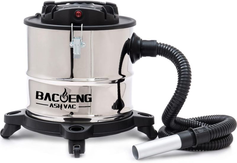 Photo 1 of BACOENG 4.8-Gallon 10Amp Ash Vacuum Cleaner with Double Stage Filtration System, 1200W Powerful Suction Ash Vacuum for Pellet Stoves, Wood Stoves and BBQ Grills