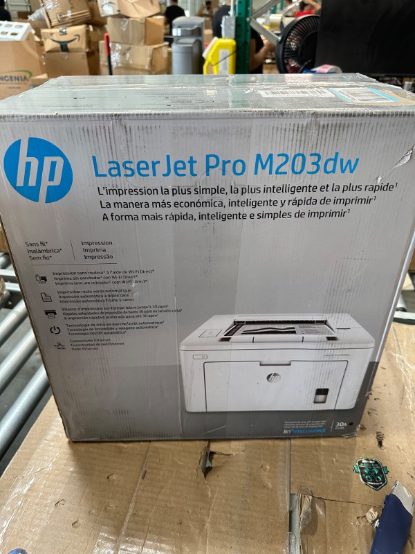 Photo 2 of HP LaserJet Pro M203dw Wireless Monochrome Printer with built-in Ethernet & 2-sided printing, works with Alexa (G3Q47A)