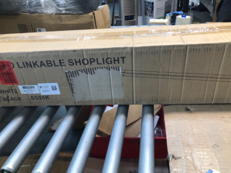 Photo 2 of BBOUNDER 10 Pack Linkable LED Utility Shop Light, 4400 LM, 6500K Cool Daylight, 4 FT, 48 Inch Integrated Fixture for Garage, 40W Equivalent 250W, Surface + Suspension Mount, Black New 6500k Black