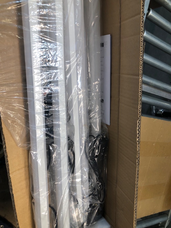 Photo 1 of BBOUNDER 10 Pack Linkable LED Utility Shop Light, 4400 LM, 6500K Cool Daylight, 4 FT, 48 Inch Integrated Fixture for Garage, 40W Equivalent 250W, Surface + Suspension Mount, Black New 6500k Black