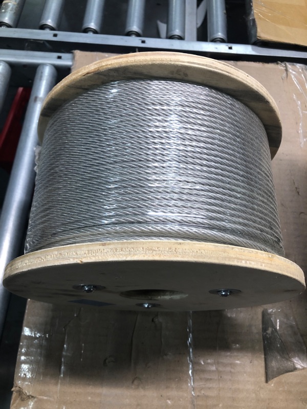Photo 3 of 3/16 Stainless Steel Cable - 3 16 Cable Railing x 500ft - Aircraft Cable 7x19 Stainless Steel Cable for Variety of Uses Railing Decking Rail Deck Wire Balustrade Garage Doors Winches and More