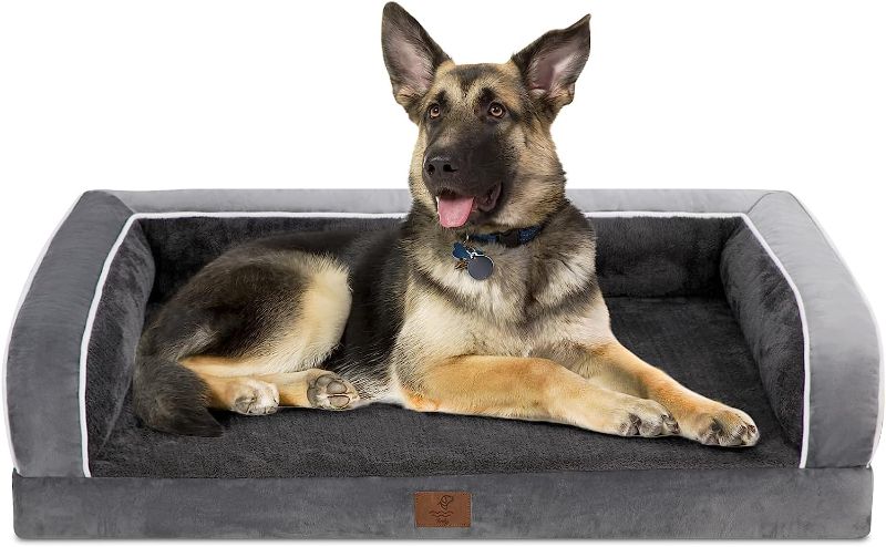 Photo 1 of Yiruka XL Dog Bed, Dog Beds for Extra Large Dogs, Washable Dog Bed with Removale Bolsters, High Bolster Waterproof Dog Bed with Nonslip Bottom, Orthopedic Extra Large Dog Bed up to 100 lbs
