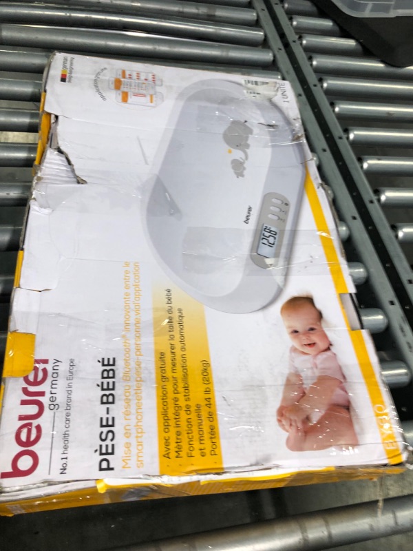 Photo 2 of Beurer BY90 Baby Scale, Pet Scale, Digital, with Measuring Tape, tracking weight with App | For: Infant, Newborn, Toddler /Puppy, Cat - Animals | LCD Display, weighs Lbs/Kg/Oz Highly accurate with Bluetooth/measuring Tape