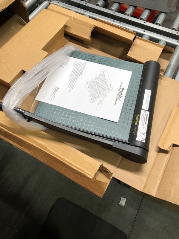 Photo 1 of Martin Yale W12 Premier Heavy-Duty Green Board Wood Trimmer, Cut Up To 20 Sheets at One Time, Steel Blades, 12 Inches, Green