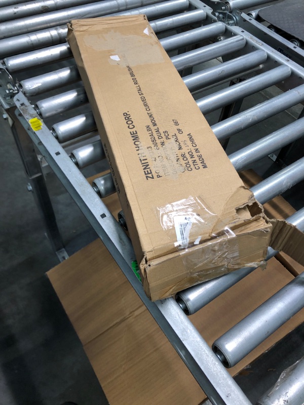 Photo 2 of Zenna Home E40S2ALBN NeverRust Rustproof Dual Mount Curved Stall Shower Rod, 32" to 40", Brushed Nickel Rustproof Tension or Permanent Mount Rod 32" - 40" stall sized Brushed Nickel