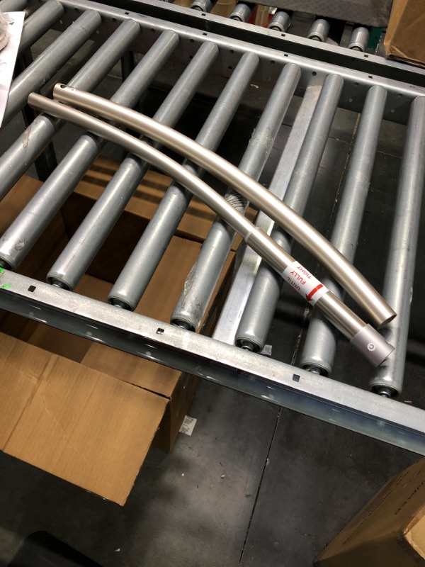 Photo 3 of Zenna Home E40S2ALBN NeverRust Rustproof Dual Mount Curved Stall Shower Rod, 32" to 40", Brushed Nickel Rustproof Tension or Permanent Mount Rod 32" - 40" stall sized Brushed Nickel