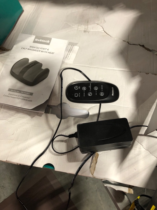 Photo 1 of Nekteck Foot Shiatsu Massager, Calf Massage with Heat Therapy, Deep Kneading, Vibration, Compression Leg Massager for Home and Office Use (Remote Control) Black (COMPRESSION DOST NOT WORK)