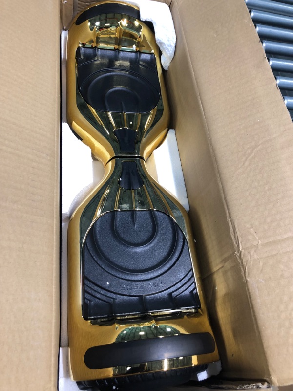 Photo 1 of Flash Wheel Hoverboard 6.5 Bluetooth Speaker with LED Light Self Balancing Wheel Electric Scooter - Chrome Gold