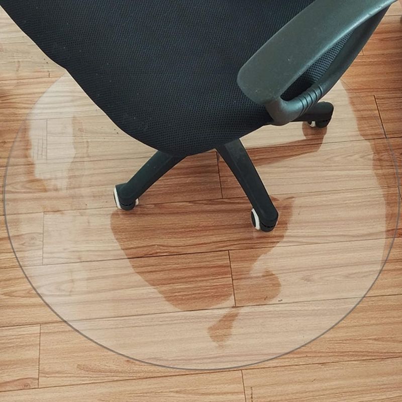 Photo 1 of Clear Round Hardwood Floor Protector Mat - Transparent Durable PVC Rugs/ Carpet Cover, Waterproof/ Non Slip/ Heavy Duty, 16 20 24 28 32 36 40 43 47 51 55 59 63 67 inch
