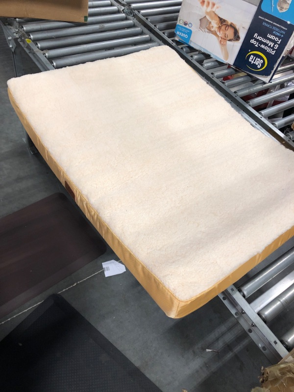 Photo 1 of BEDSURE Large Dog Beds for Large Dogs Up to 75lbs - Big Orthopedic Dog Beds with Removable Washable Cover, Egg Crate Foam Pet Bed Mat, Spicy Mustard Large Spicy Mustard