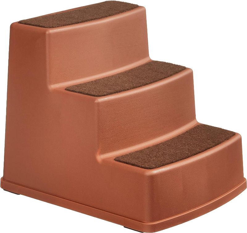 Photo 1 of Amazon Basics 3 Step Non Slip Pet Stairs for Dogs and Cats, Cocoa 3-Step Cocoa
