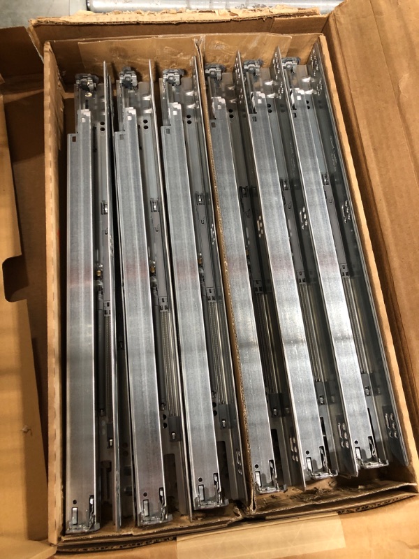 Photo 3 of Blum 563H5330B 21" Tandem Drawer Slides Plus Blumotion Complete Kit. with Runners 563H, Locking Devices, Rear Mounting Brackets and Screws (for Face Frame Or Frameless Application), Zinc (Pack of 6) 21" Set of 6