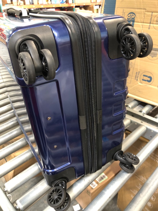 Photo 6 of DELSEY Paris Helium Aero Hardside Expandable Luggage with Spinner Wheels, Blue Cobalt, Checked-Medium 25 Inch Checked-Medium 25 Inch Blue Cobalt