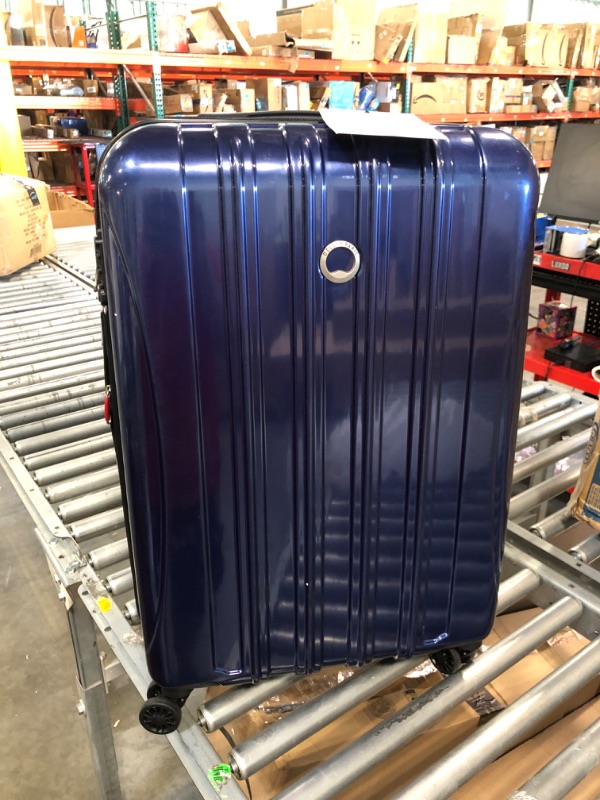 Photo 3 of DELSEY Paris Helium Aero Hardside Expandable Luggage with Spinner Wheels, Blue Cobalt, Checked-Medium 25 Inch Checked-Medium 25 Inch Blue Cobalt