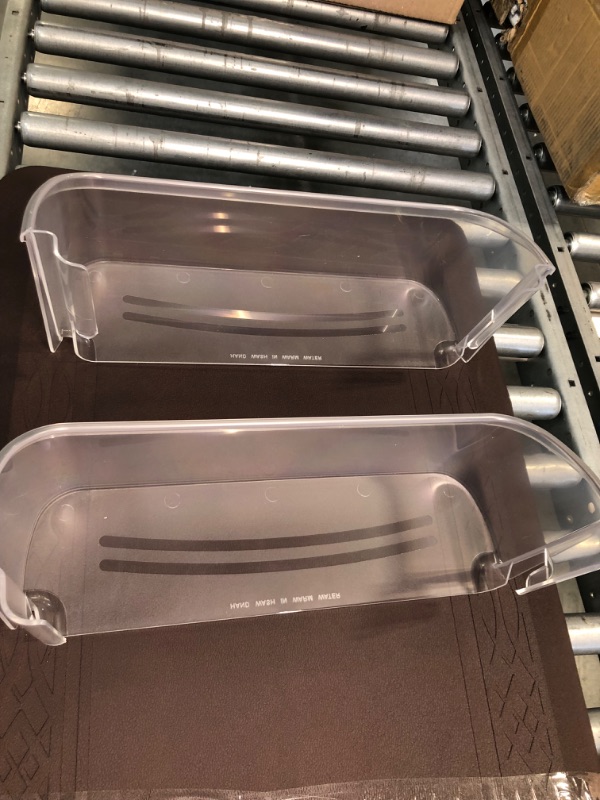 Photo 5 of 240323002 Refrigerator Door Bin Shelf Compatible with Frigidaire or Electrolux, Bottom 2 Shelves on Refrigerator Side, Clear, Double Unit, Replaces PS429725, AP2115742